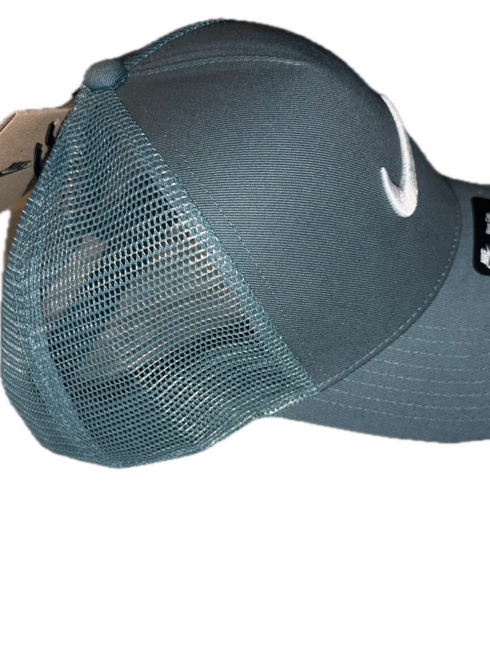 Nike Teal Mesh Trucker Cap with White Swoosh - Picture 3 of 6